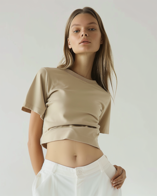 Beige Crop Top