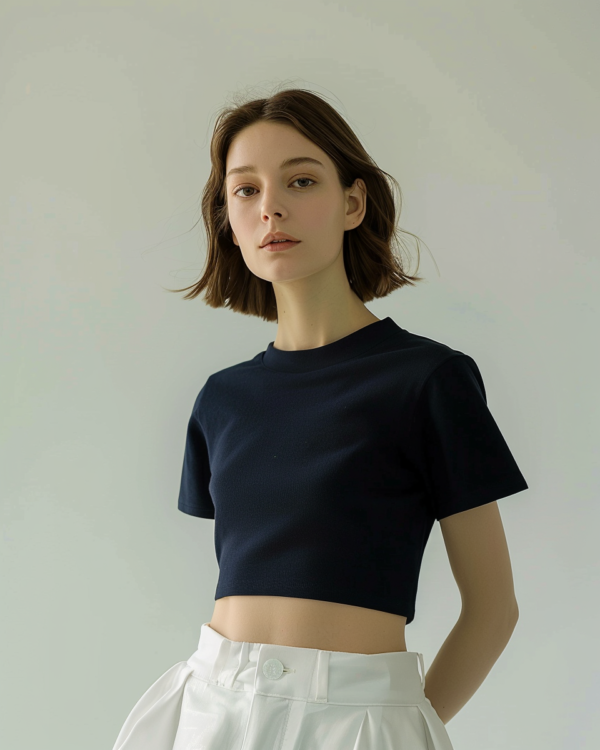 Navy Blue Crop Top