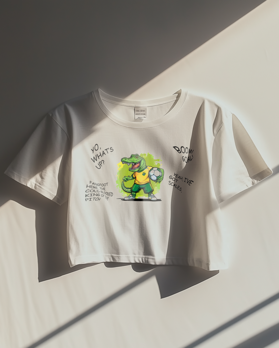 'Fangfoot' White Crop Top