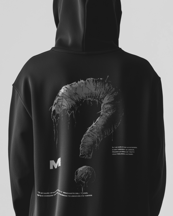 Black Ovesized Loosefit Printed Hoodie