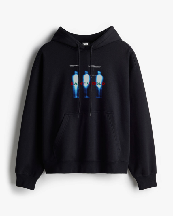 Oversized Printed Hoodie "Black"